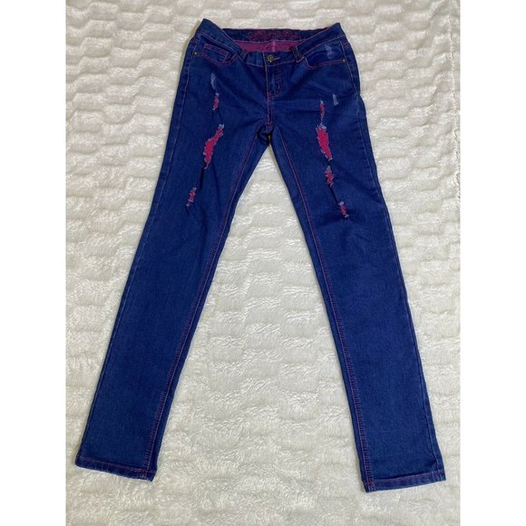 Wax Jean Blue Jeans women Size 9/31 distressed - Picture 3 of 12